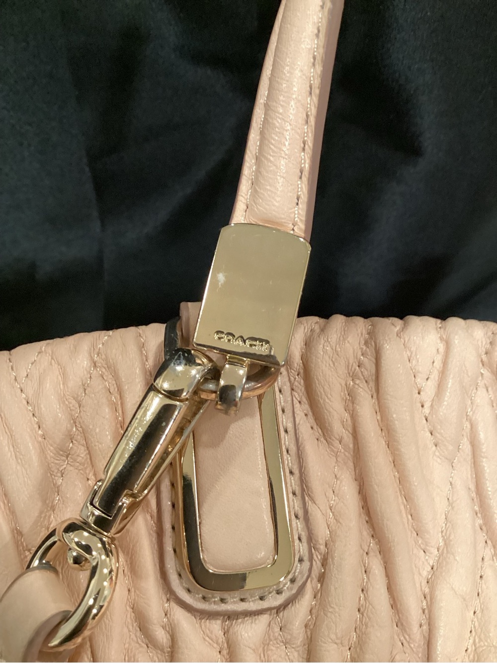 Coach Quilted Leather Satchel in Light Blush/Peach #M1420 - Picture 10 of 14